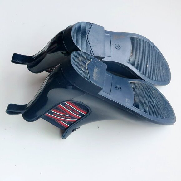 Nautica Navy Rubber Chelsea Rain Boots Waterproof Pull-On Logo Ankle Booties 8 - Picture 12 of 16